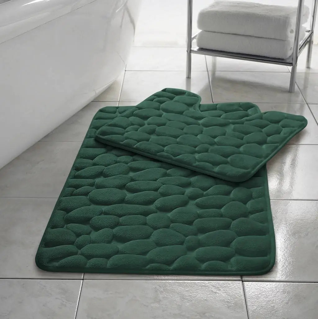 pebble bath mat green