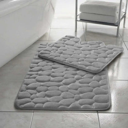 pebble bath mat silver