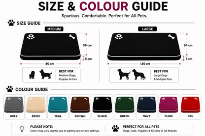 Pet Bed Mats Bone & Paw | 9 Colours | 2 Sizes