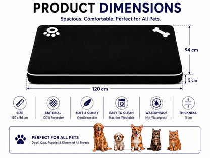 Pet Bed Mats Bone & Paw | 9 Colours | 2 Sizes