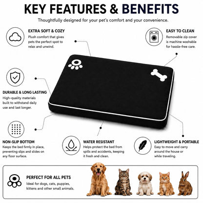 Pet Bed Mats Bone & Paw | 9 Colours | 2 Sizes