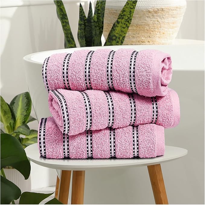 100% Cotton Bromley Stripe Towels | 8 Colours | 600 GSM