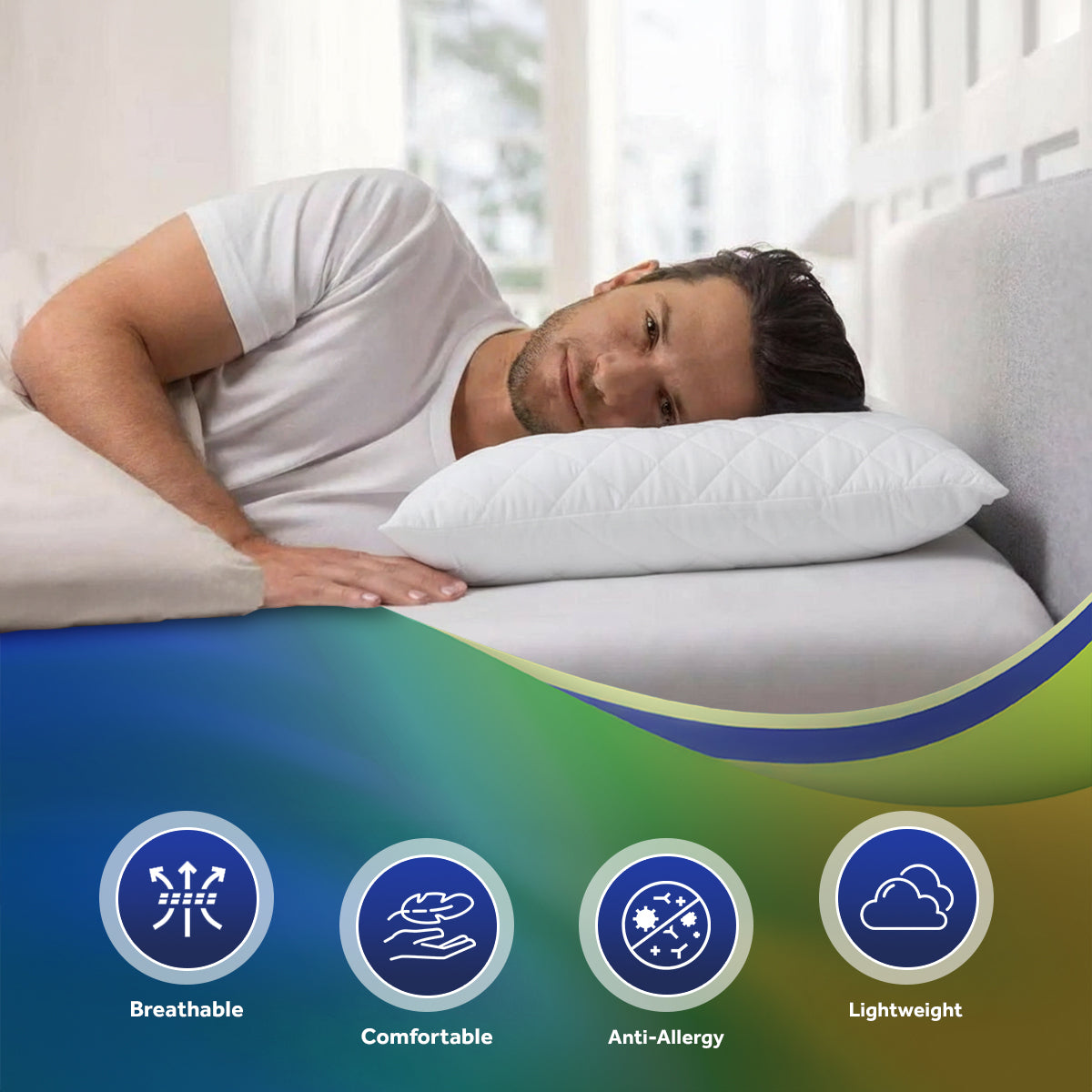 Quilted Hollow Fibre Pillows | Pack of 2