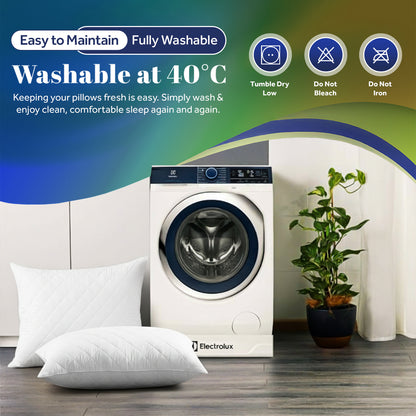 Quilted Hollow Fibre Pillows | Pack of 2