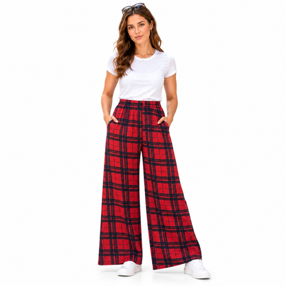 Tartan Check Palazzo Trousers | 3 Colours