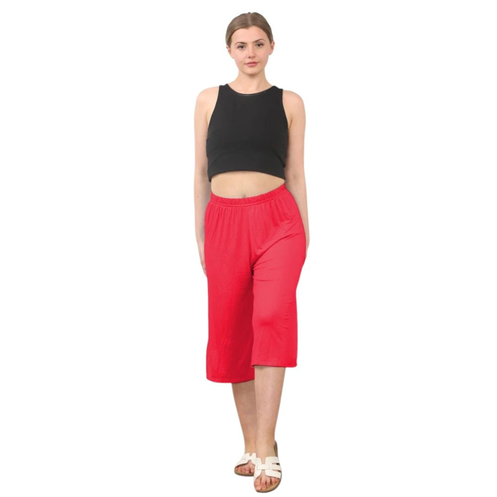 Plain Elastic Waist Culottes Cropped Shorts | 11 Colours
