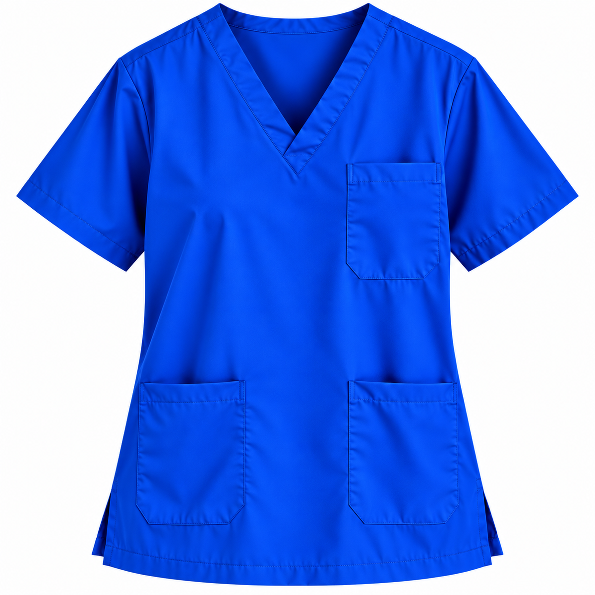 Royal Blue men's V-neck medical scrub top