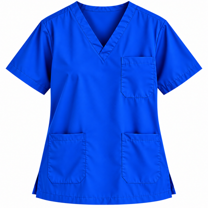 Royal Blue men's V-neck medical scrub top