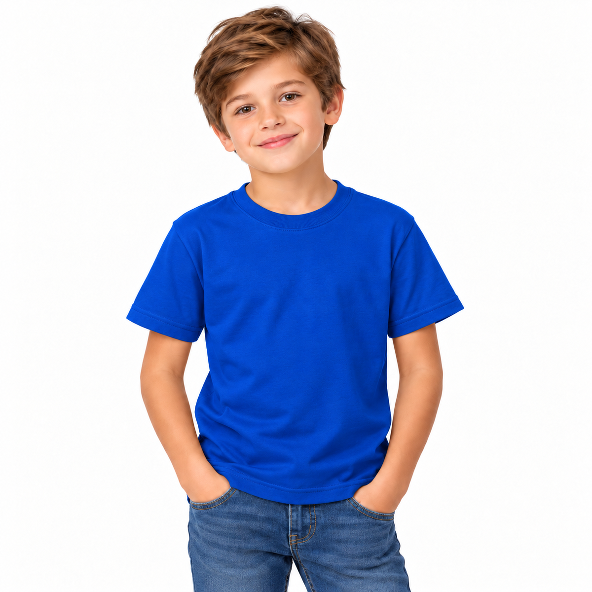 Royal Blue Boys' Plain T-Shirt
