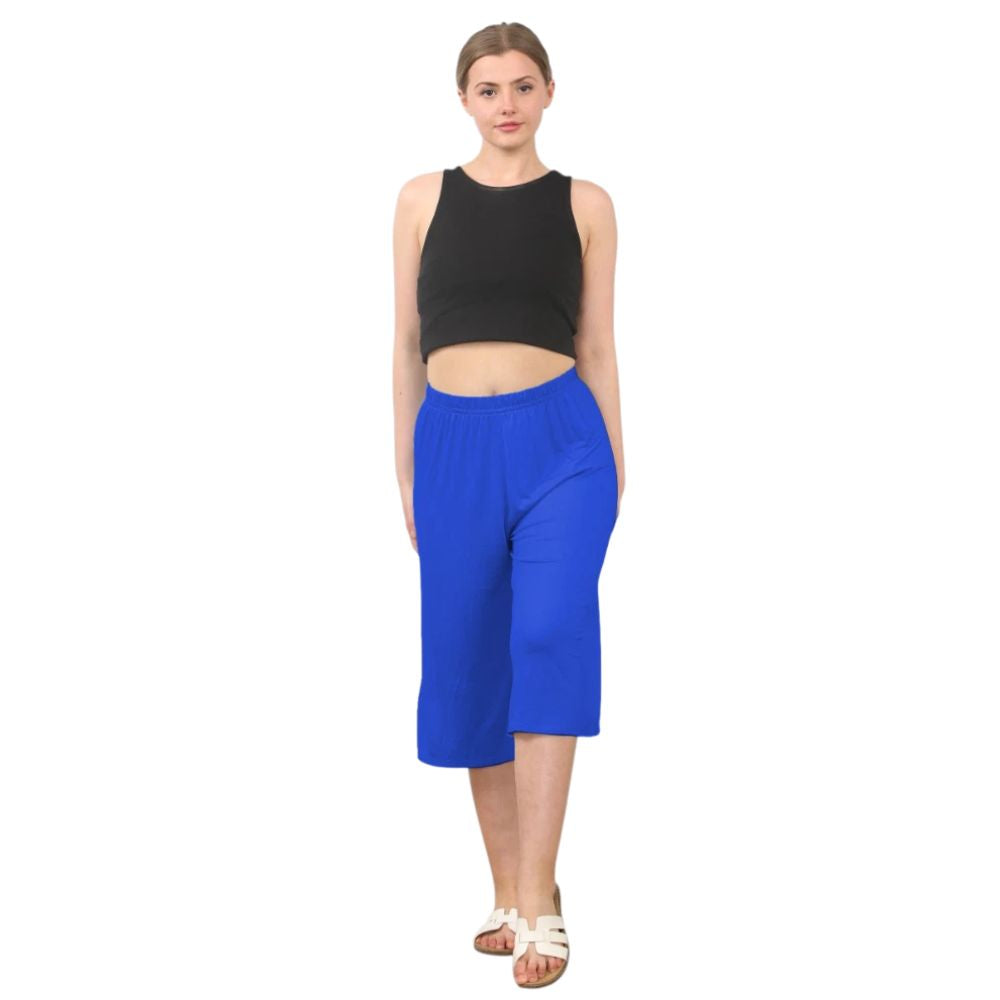 Plain Elastic Waist Culottes Cropped Shorts | 11 Colours