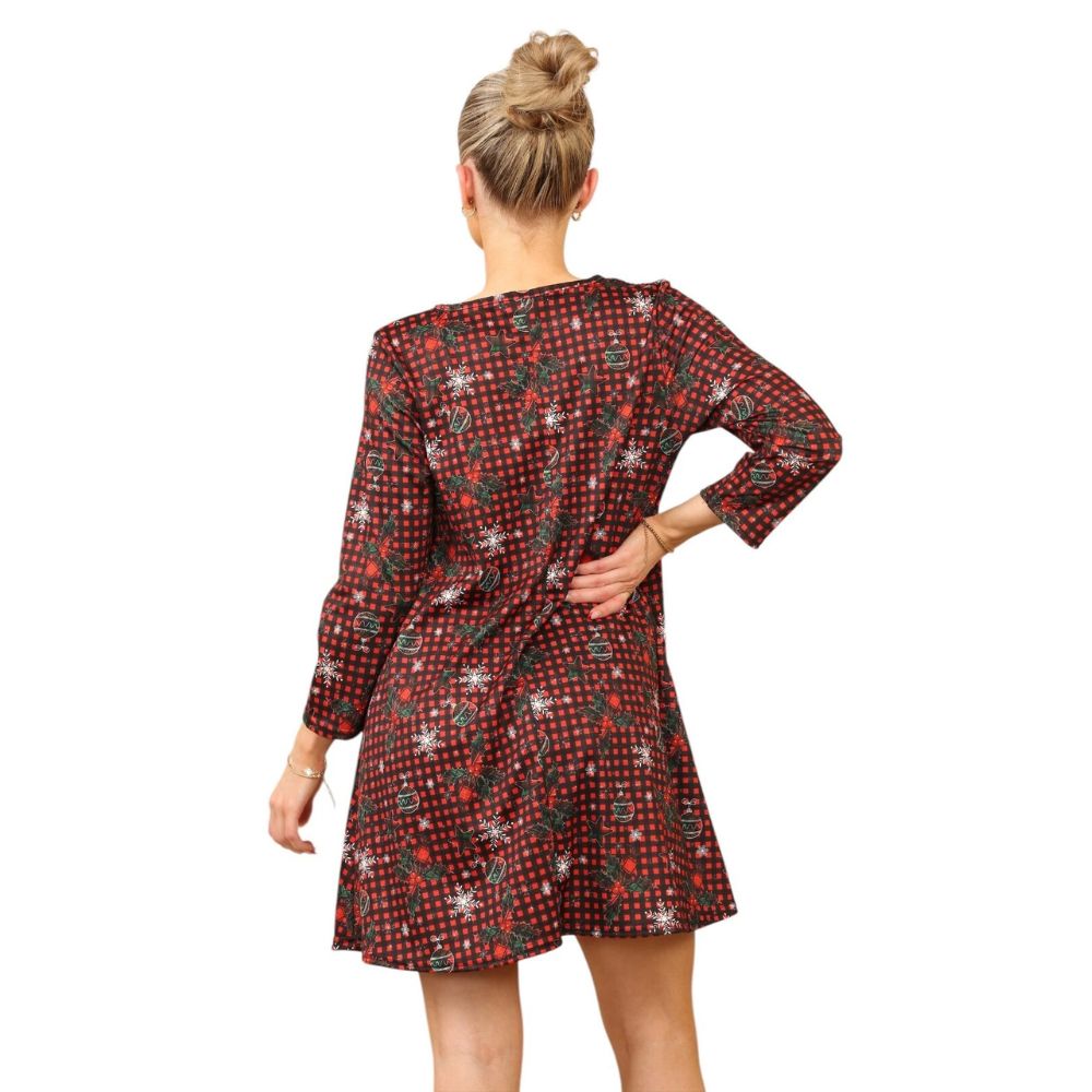 Red XMAS Casual Loose Swing Summer Dress