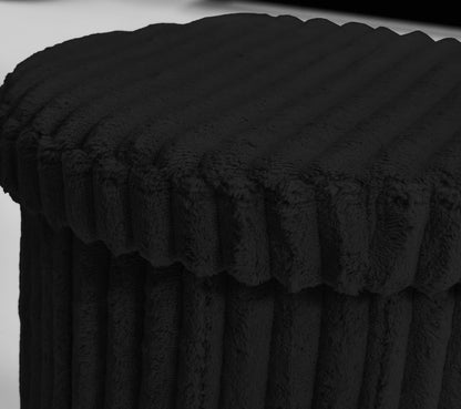 Round Ribbed Ottoman Storage Box | 40 x 40 x 37CM | 5 Colours