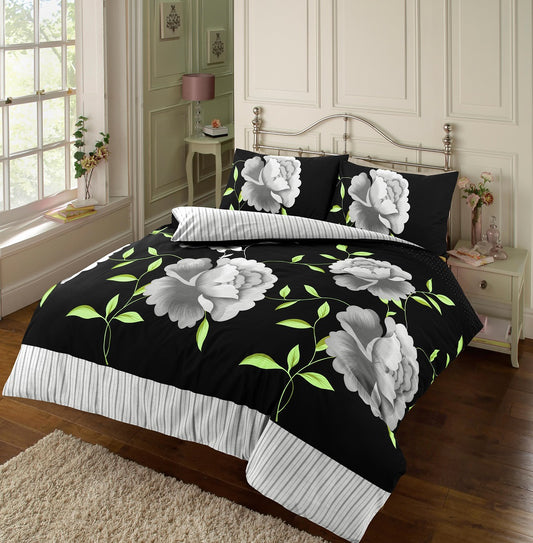 Rosaleen printed duvet set white