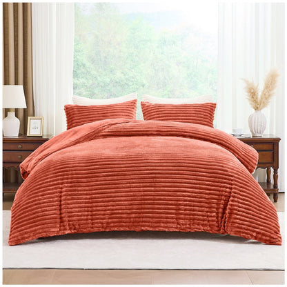 Osum Ribbed Teddy Duvet Cover Set | 10 Colours