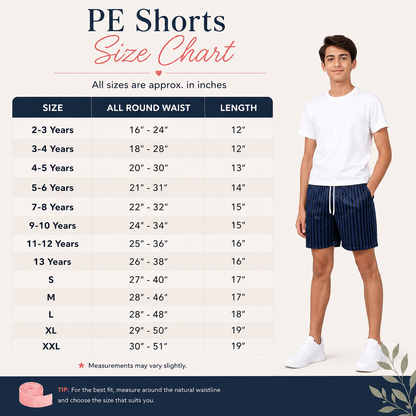 Boys PE Shadow Stripe Sports Shorts | 7 Colours