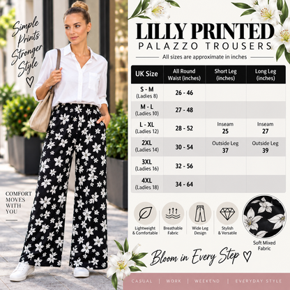 Lilly Printed Palazzo Trousers | 2 Colours