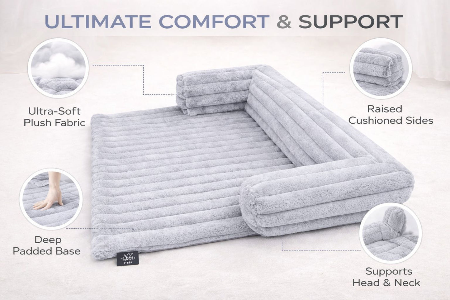 Sofa Pet Bed Cord | 4 Colours | 2 Sizes