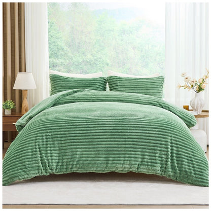Osum Ribbed Teddy Duvet Cover Set | 10 Colours