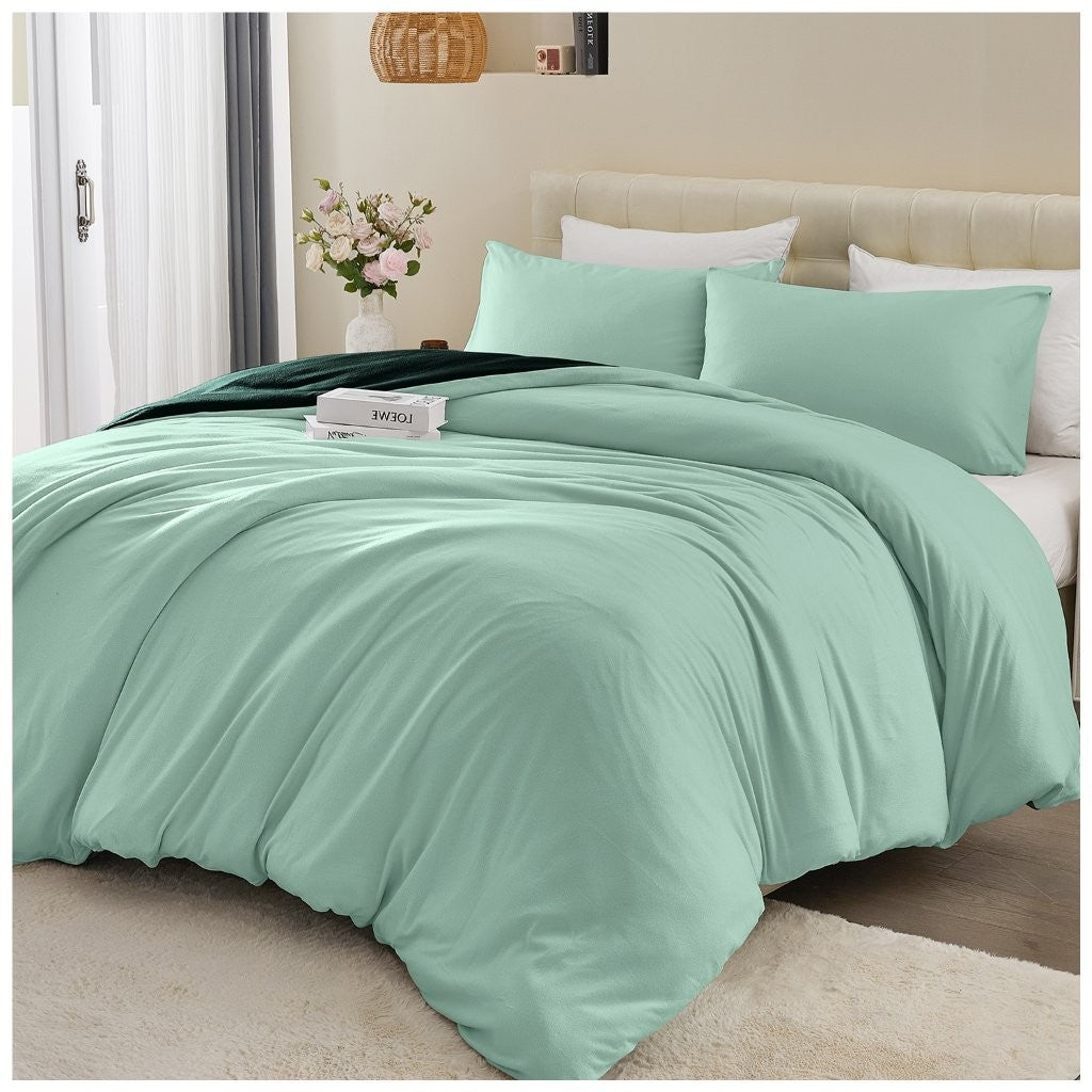 Soft Touch Reversible Plain Duvet Cover Set | 6 Colours