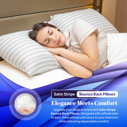 Satin Stripe Bounce Back Pillows | Pack of 2