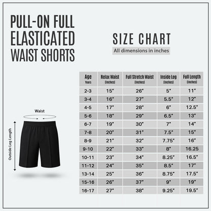 Pack of 2 Black Pull-On School Shorts – Full Elasticated Waist