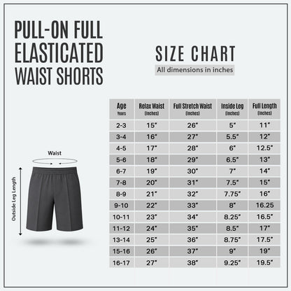 Grey Pull-On School Shorts – Full Elasticated Waist
