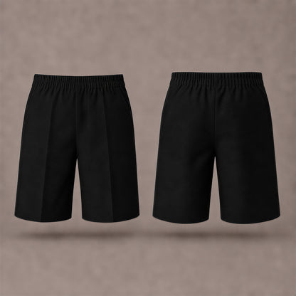 Pack of 2 Black Pull-On School Shorts – Full Elasticated Waist