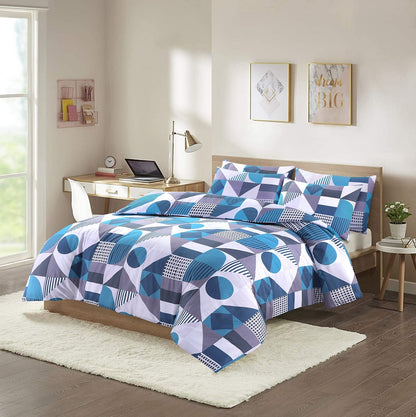 scott printed duvet set blue