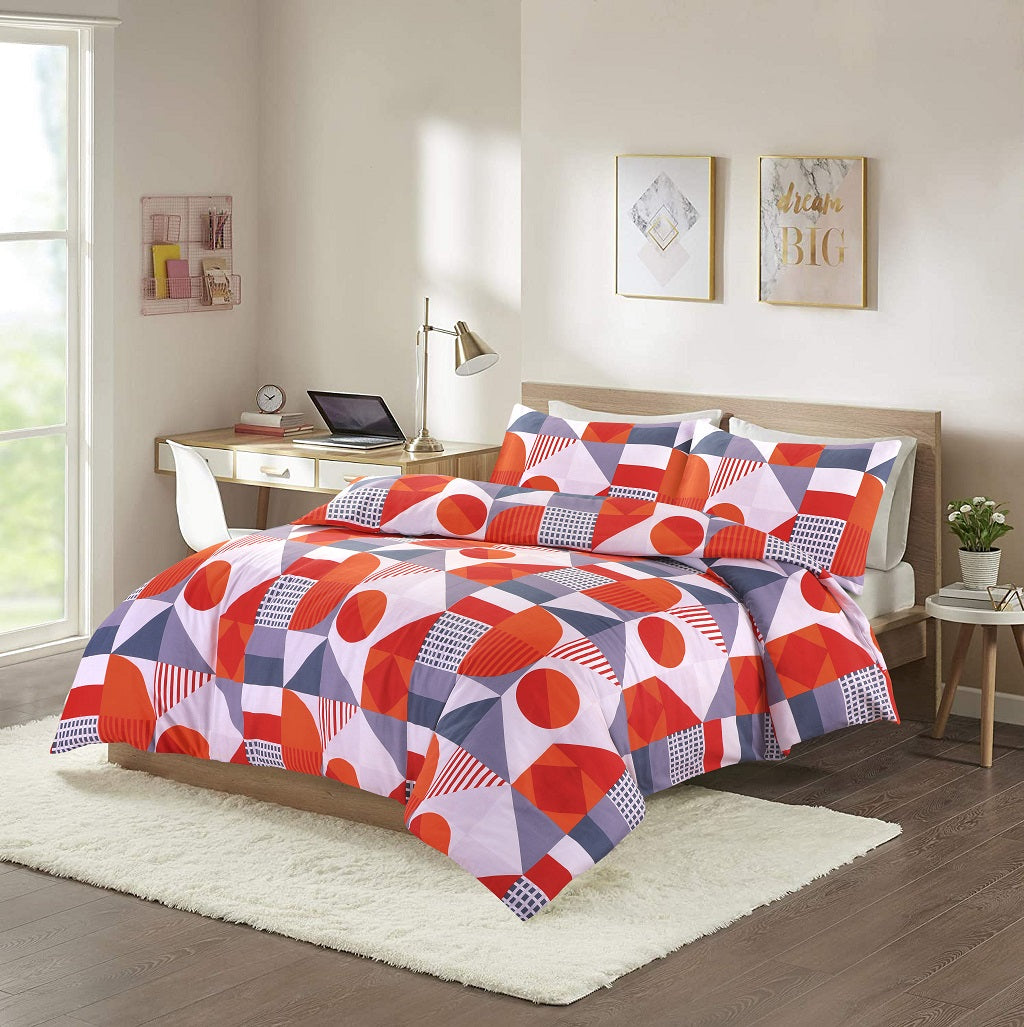 scott printed duvet set  red