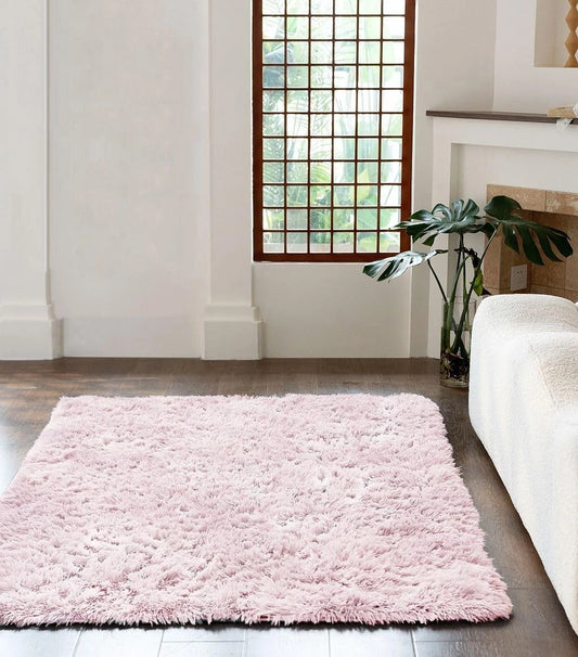 Blush Pink Cuddle Fluffy Shaggy Rugs