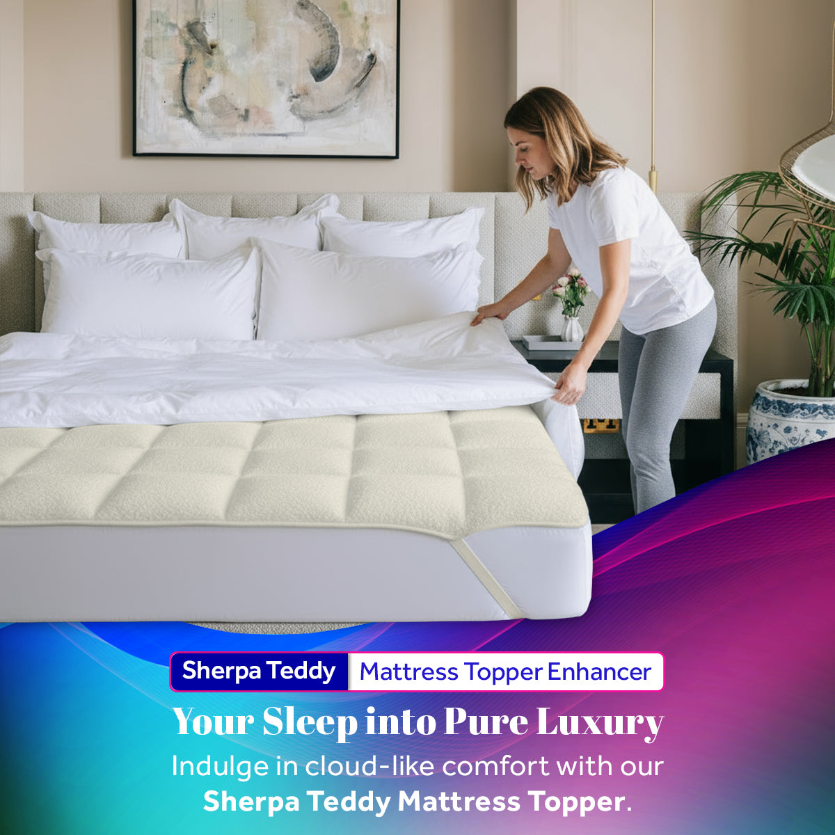 Sherpa Teddy Mattress Topper Enhancer