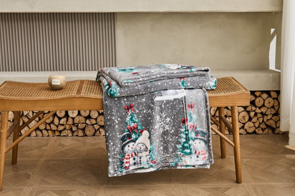 Snow My Love Xmas Flannel Sherpa Throw
