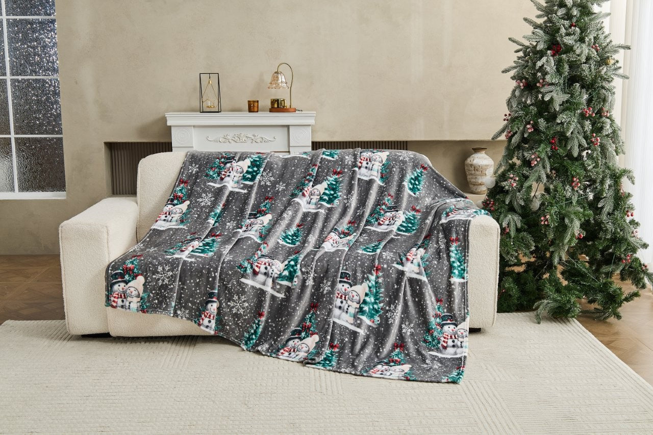 Snow My Love Xmas Flannel Sherpa Throw