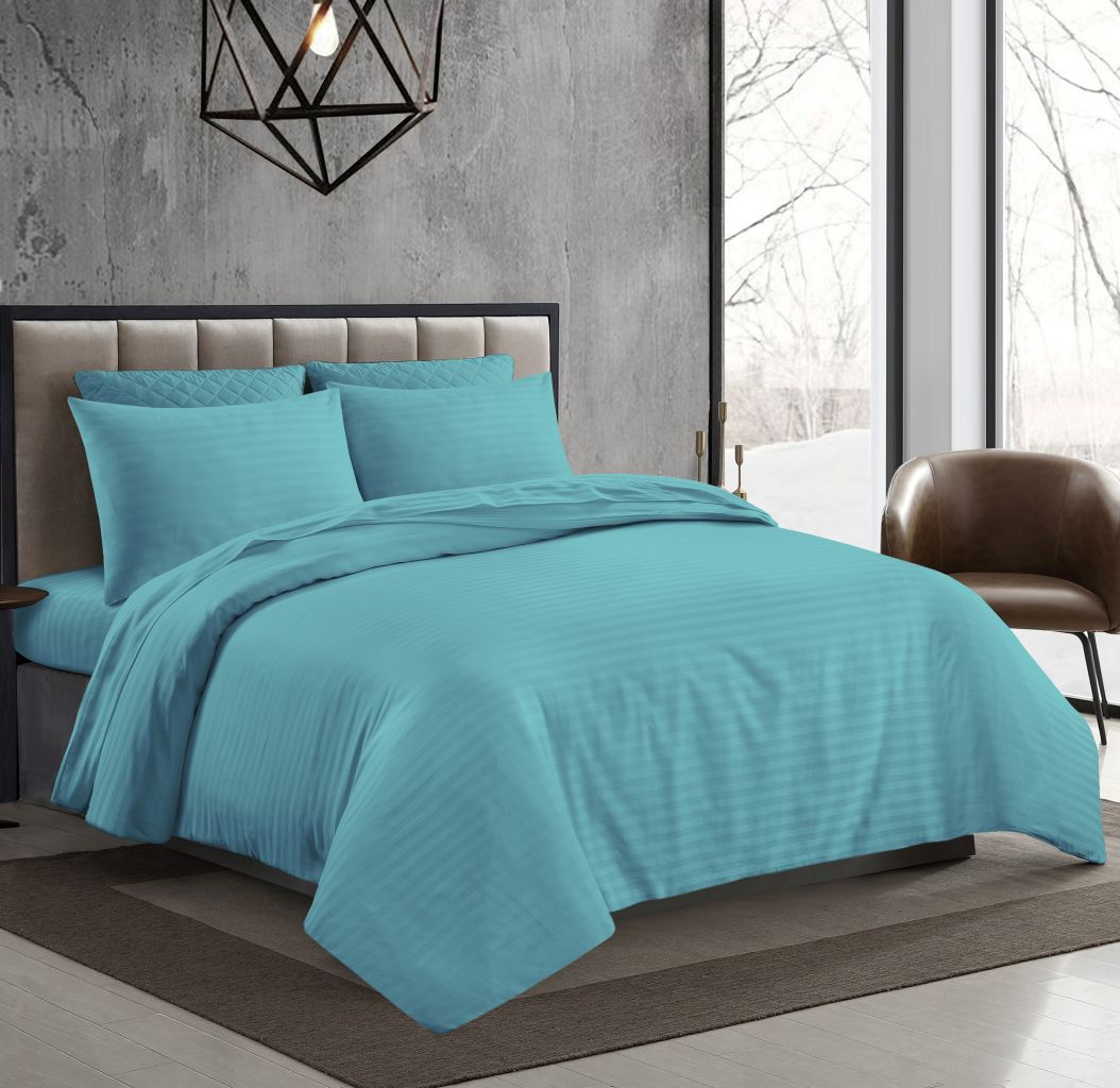 250TC Egyptian Cotton Satin Stripe Duvet Cover Sets | 7 Colours