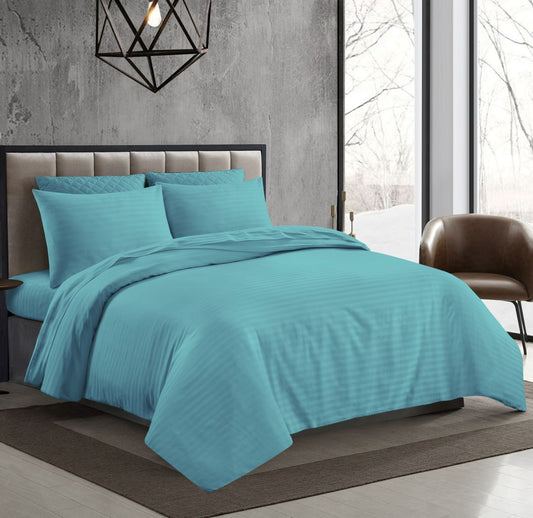 250TC Egyptian Cotton Satin Stripe Duvet Cover Sets | 7 Colours