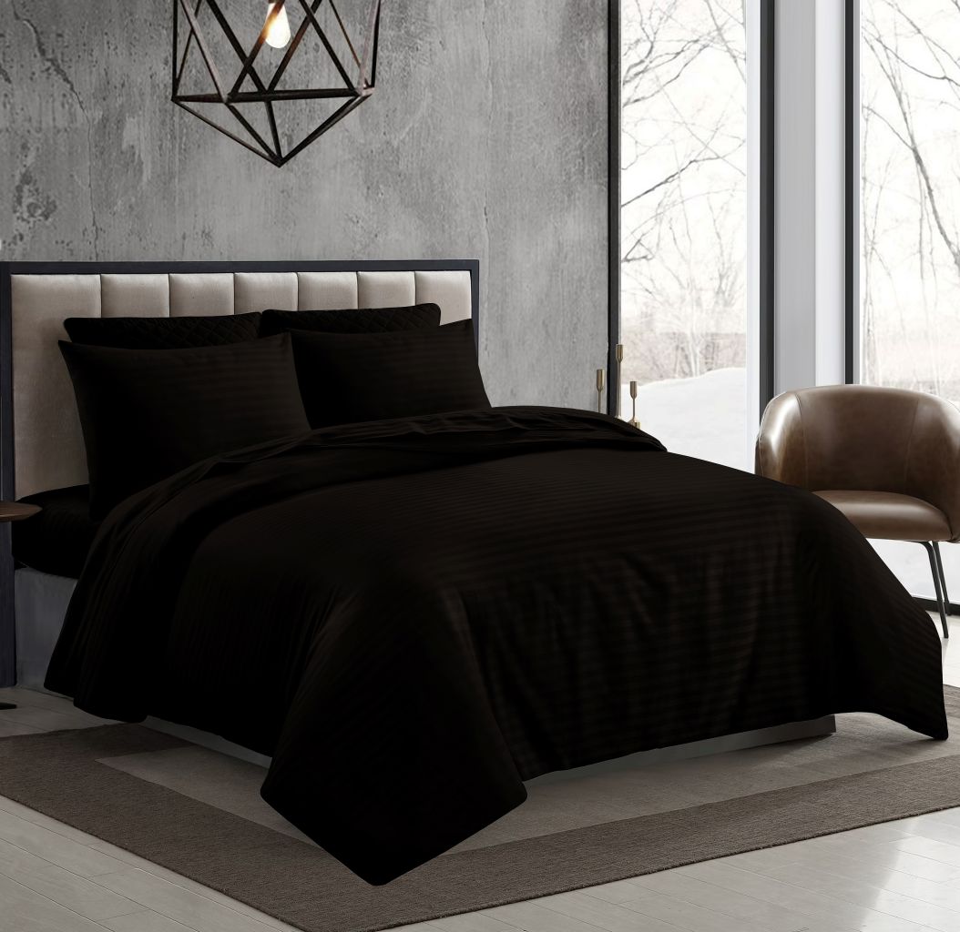 250TC Egyptian Cotton Satin Stripe Duvet Cover Sets | 7 Colours