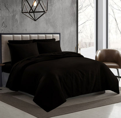 250TC Egyptian Cotton Satin Stripe Duvet Cover Sets | 7 Colours