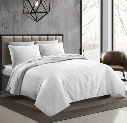 250TC Egyptian Cotton Satin Stripe Duvet Cover Sets | 7 Colours