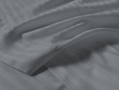250TC Egyptian Cotton Satin Stripe Fitted Sheet | 7 Colours
