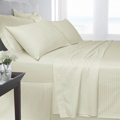 250TC Egyptian Cotton Satin Stripe Fitted Sheet | 7 Colours