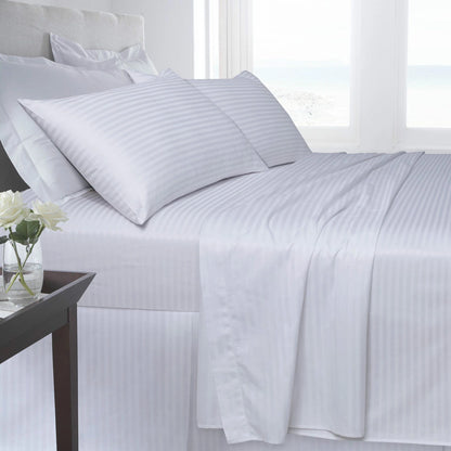 250TC Egyptian Cotton Satin Stripe Fitted Sheet | 7 Colours