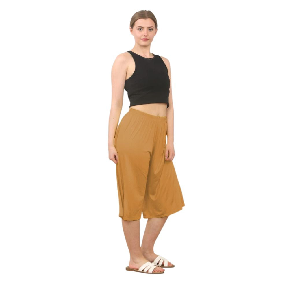 Plain Elastic Waist Culottes Cropped Shorts | 11 Colours