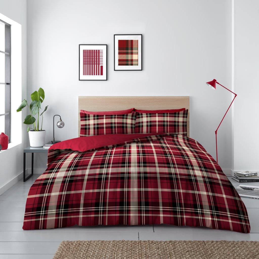 Tanner Check Printed Duvet Cover Set