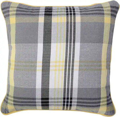 tartan check cushion cream