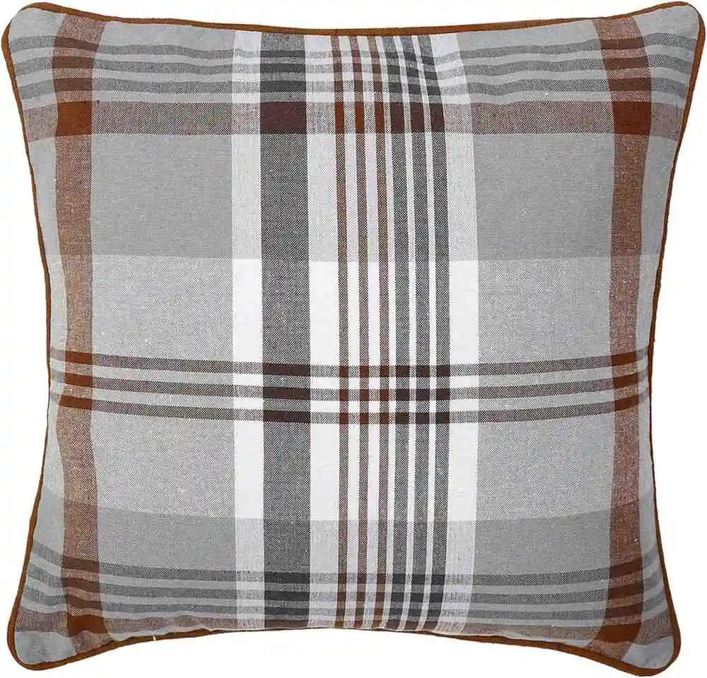 tartan check cushion mink