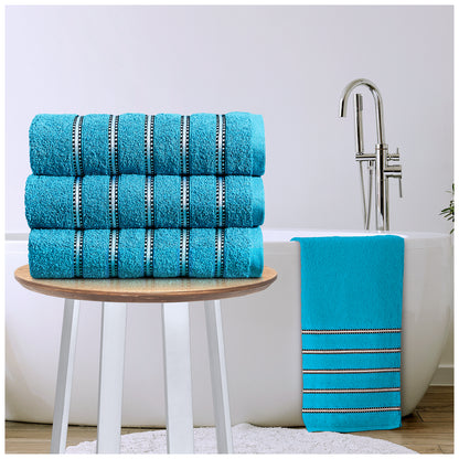 100% Cotton Bromley Stripe Towels | 8 Colours | 600 GSM
