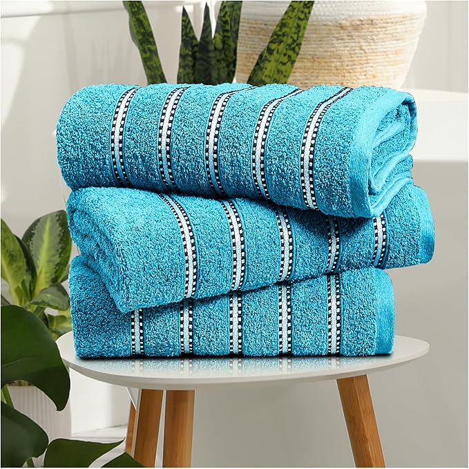 100% Cotton Bromley Stripe Towels | 8 Colours | 600 GSM