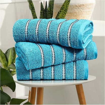 100% Cotton Bromley Stripe Towels | 8 Colours | 600 GSM