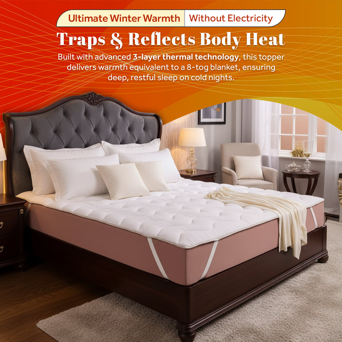 Thermal Heat Retaining Mattress Topper