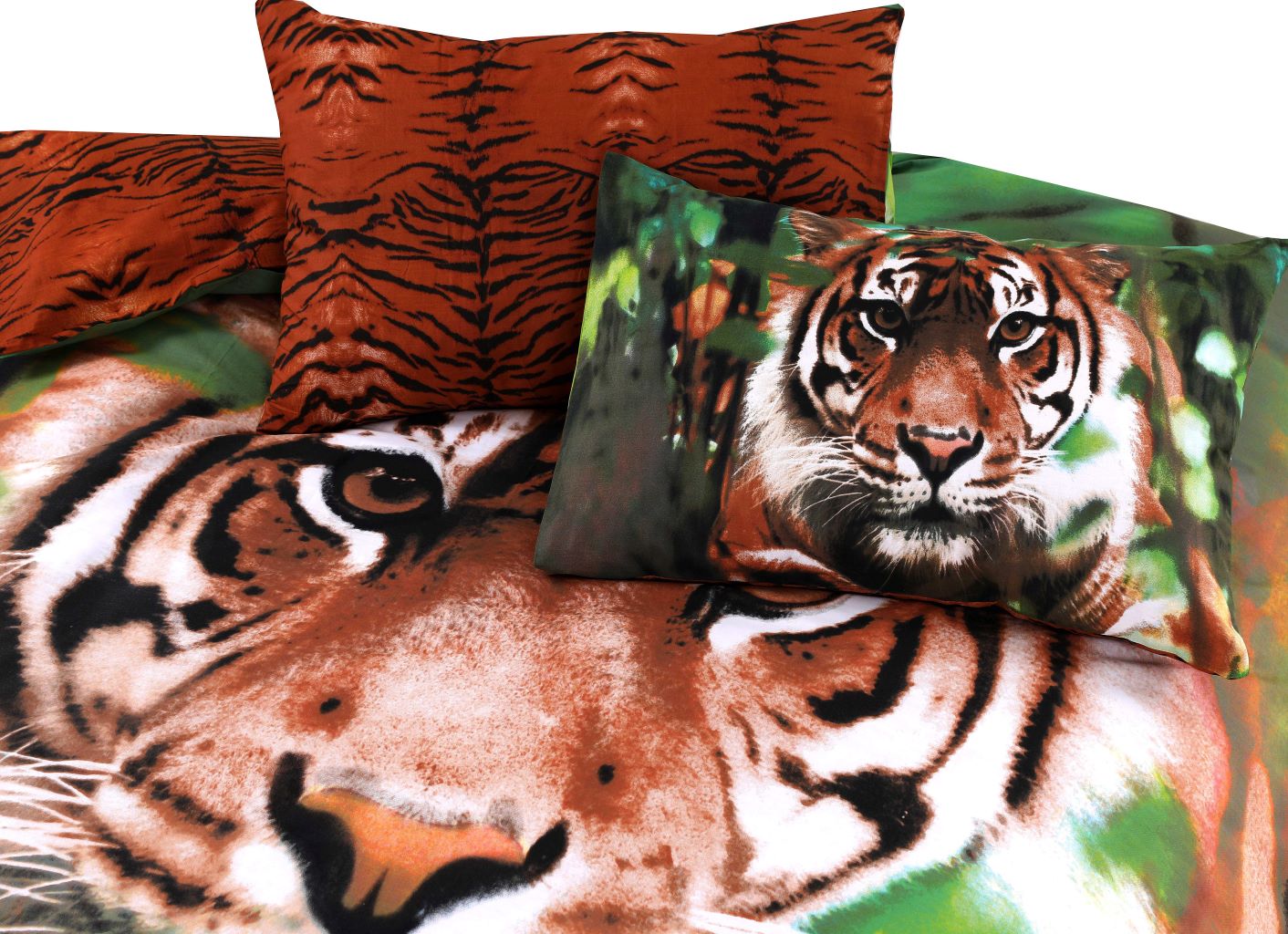 Tiger 3D Panel printed duvet set